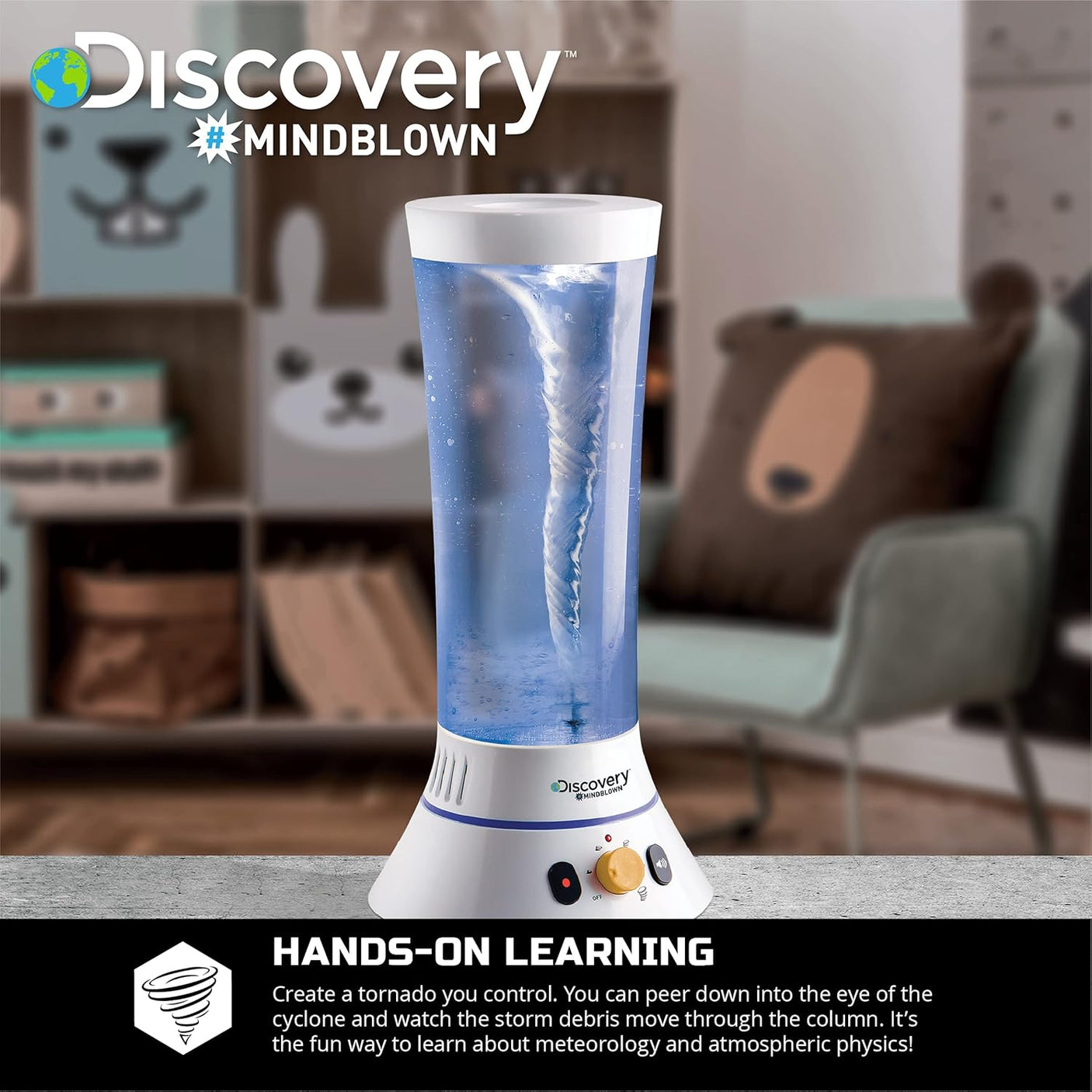 Discovery™ Tornado Lab, 5-Speed Cyclone Controller, Educational Learning Activity Kit, Fun and Exciting Toy, STEM Experiment Set for Boys, Girls, Kids Ages 6+