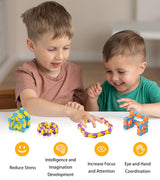 Ganowo 24 Pack Fidget Toy Wacky Tracks Snap and Click Fidgets Sensory Toys Party Favors ,Classroom Reward,School,Valentines Gifts for Adults ,Kids,Teens ,Students