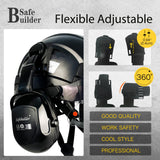 Industrial Safety Helmet with Visor Ear Muffs Hard Hat with Visor Vented Hardhats Construction Work Head Protection ANSI