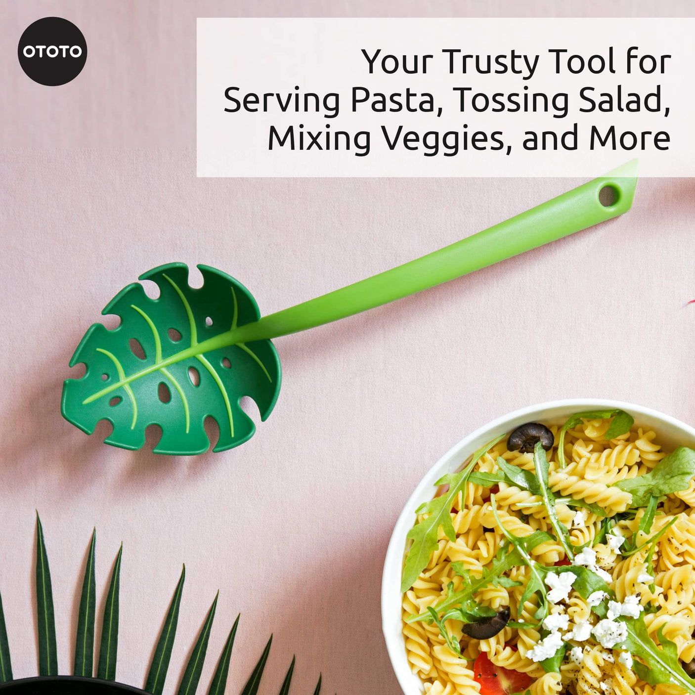 OTOTO Jungle Spoon Monstera Ladle - BPA-Free High Heat Resistant Nylon for Cooking for Nonstick Cookware Kitchen Tools & Utensils, Kitchen Gifts & Gadgets, Cute