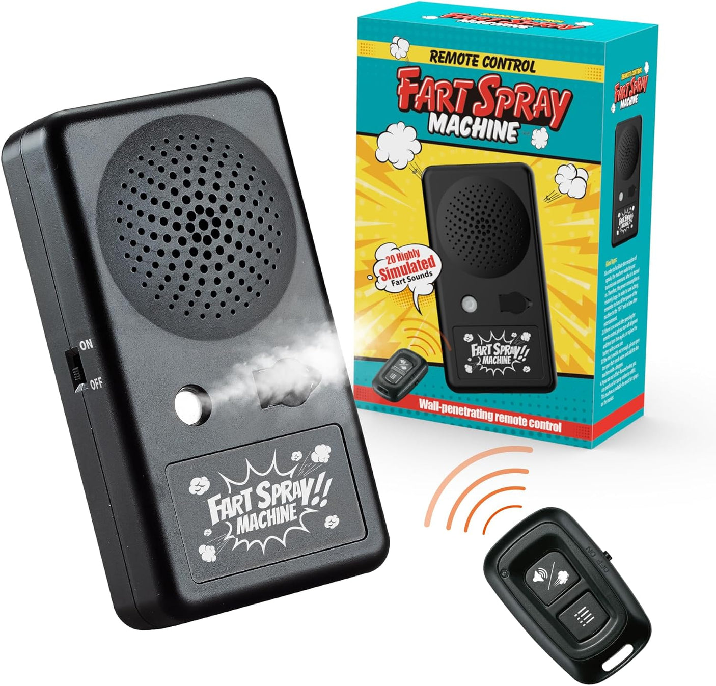 Fart Machine with Remote, Remote Controll Fart Spray Machine with 20 Realistic Sounds,Fart Spray Prank Toy, Pranks Jokes Gag Gift for Kids Adults