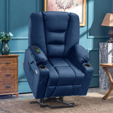 MCombo Power Lift Recliner Chair for Elderly, Lift Chair with Heat and Massage, USB Ports, Cup Holders, Faux Leather 7519 (Medium, Dark Brown)