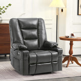 MCombo Power Lift Recliner Chair for Elderly, Lift Chair with Heat and Massage, USB Ports, Cup Holders, Faux Leather 7519 (Medium, Dark Brown)
