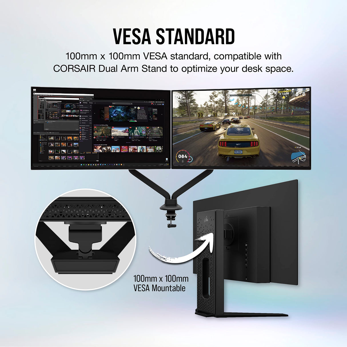 Corsair 45-Inch 240Hz OLED Gaming Monitor - 3440x1440, 0.03ms Response, G-SYNC/FreeSync Compatible