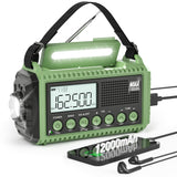 NOAA Weather Radio, Emergency Hand Crank Radio with Solar Charger, Portable Battery Operated AM FM Shortwave Radio with LED Flashlight, USB Charger, Earbud Jack, SOS Alert for Home Survival Hurricane
