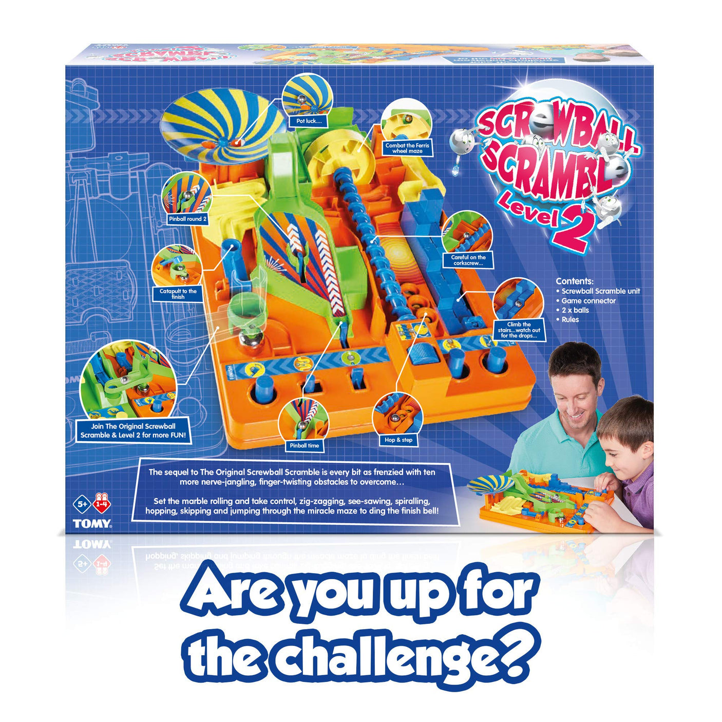 Screwball Scramble Level Up Kids Board Game- Timed Marble Run Obstacle Course Kids Games - Holiday Toys and Christmas Games - Toddler Ages 5 Years and Up
