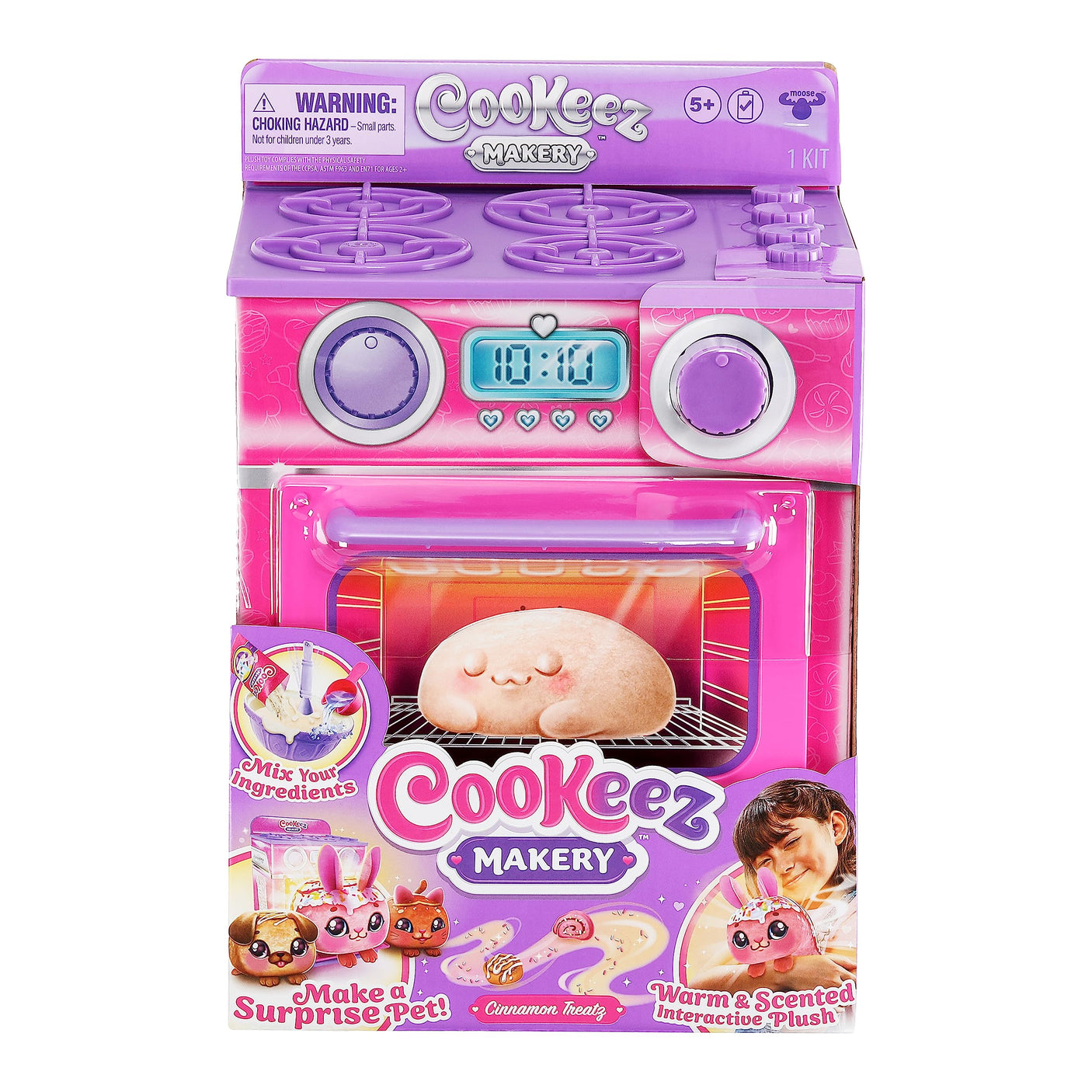 Baked Treatz Oven Playset – Interactive Bake & Reveal Toy Oven with Mystery Warm Scented Plush (Barky Bun, Ciacatta Bake, or Wheatney Bunny), Mixing Tools, Dough, & Accessories, 5+