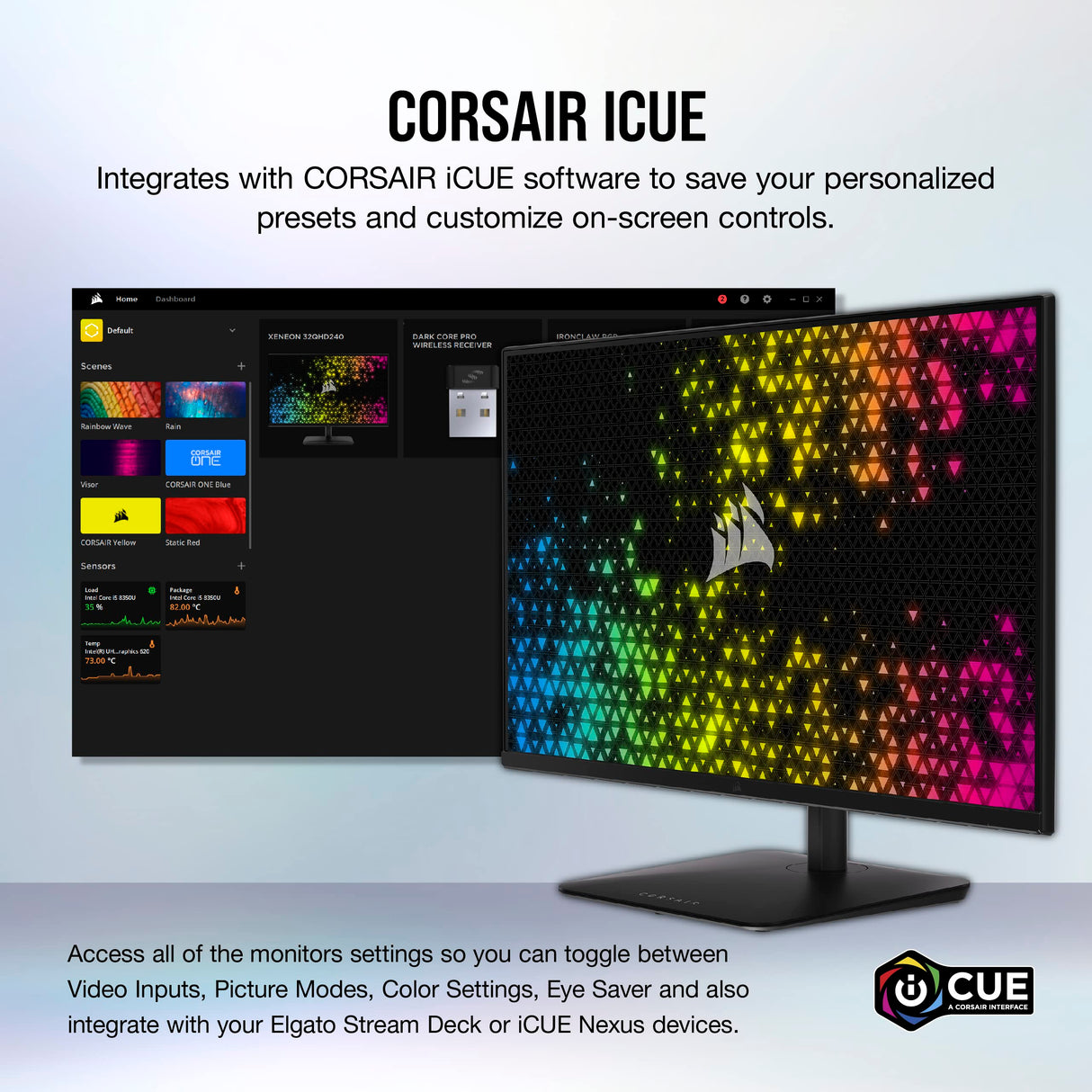 Corsair 45-Inch 240Hz OLED Gaming Monitor - 3440x1440, 0.03ms Response, G-SYNC/FreeSync Compatible