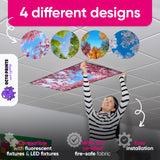 Magnetic Fluorescent Light Covers for Ceiling Lights - Astronomy Cover for Fluorescent & LED Fixture - Must Haves for Teacher Supplies - Classroom, Home, Office Decor - Shield Overhead Lighting
