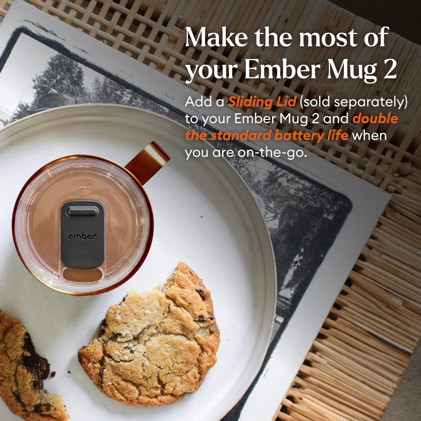 Ember Temperature Control Smart Mug 2, 14 Oz, App-Controlled Heated Coffee Mug with 80 Min Battery Life and Improved Design, White