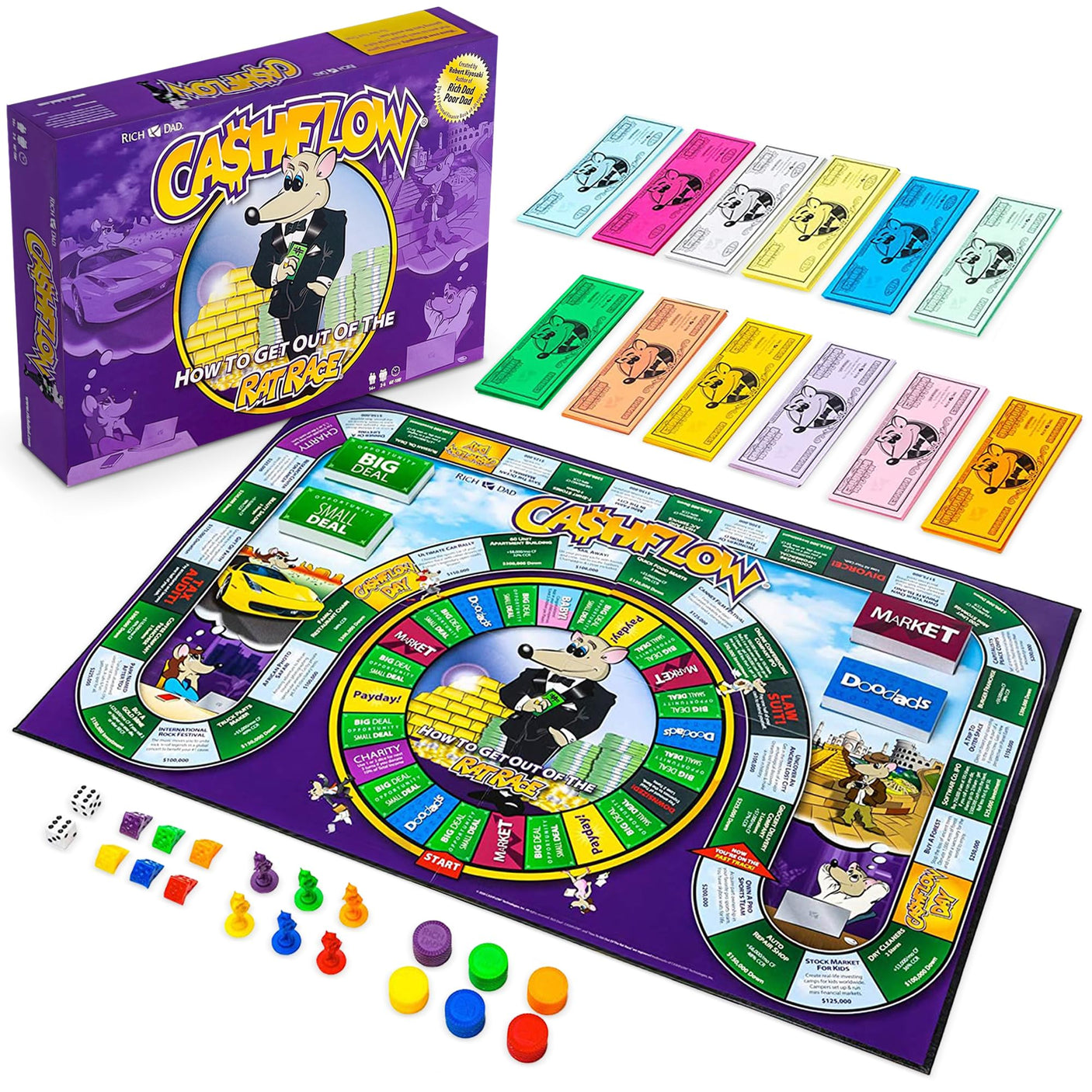 Rich Dad Cashflow Board Game for Kids, Children's Edition, Up to 6 Players, Ages 6+ - Fun and Educational Learning Games for Boys, Girls, and Family