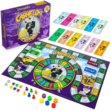 Rich Dad Cashflow Board Game for Kids, Children's Edition, Up to 6 Players, Ages 6+ - Fun and Educational Learning Games for Boys, Girls, and Family