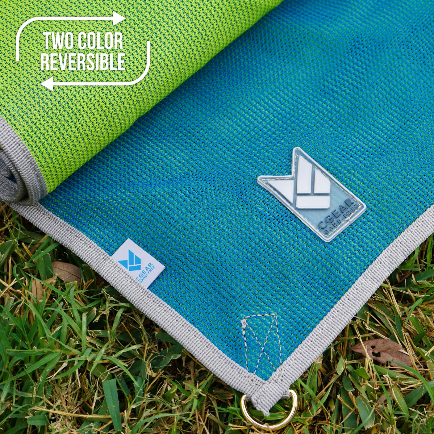 CGEAR Original Sand-Free Outdoor Rug Camping Mat - Water-Resistant & Anti-Fade Material - Military-Grade - Reversible Design - Area Rug for Beach, RV, & Picnics - Includes Travel Bag