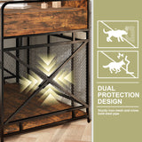 Dog Crate Furniture, 43 Inch Large Dog Kennel End Table with 3 Drawers, Heavy Duty Dog Crate for Large Dogs, Wooden Decorative XL Dog Cage Indoor 43.3" L x 27.6" W x 35.7" H (Rustic Brown)
