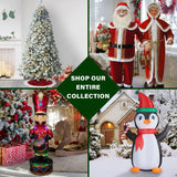 Fraser Hill Farm 29-in. Snowing Musical Christmas Tree with Warm White LED Lights, 25 Christmas Carols, Decorations, Star Topper, and Red Umbrella Base, Festive Xmas Decor for Foyer and Family Room