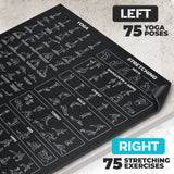 Extra-Large Instructional Yoga Mat with Poses Printed On It - 3X Bigger & 2X Wider than Regular Workout Mats - 150 Illustrated Yoga Poses and Stretches - Wide, Non-Slip, Barefoot Exercise Mat