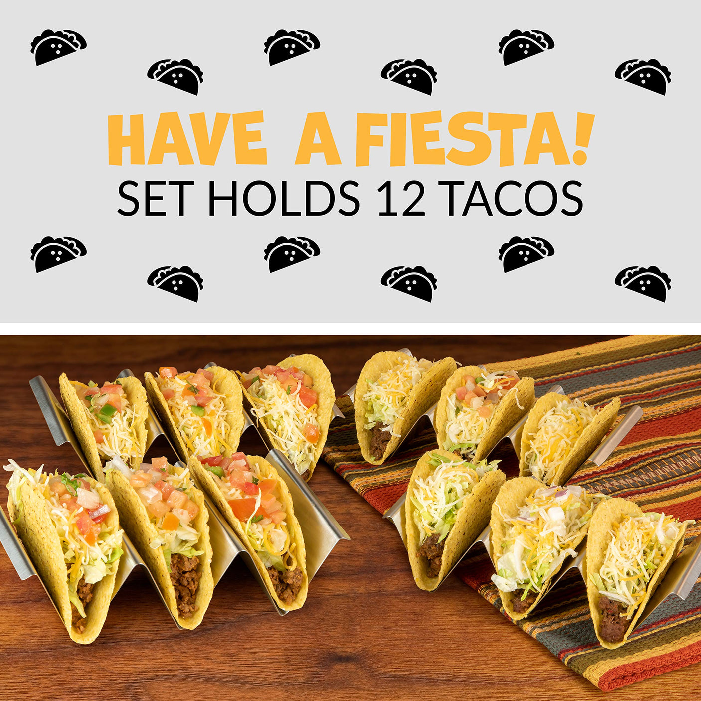 Nostalgia Taco Tuesday Heated Lazy Susan Taco Bar Serving Set for a Party with 4 Tortilla Holders, Fondue Pot for Burritos, Nachos, and Fajitas - 20 Oz. - Red