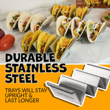Nostalgia Taco Tuesday Heated Lazy Susan Taco Bar Serving Set for a Party with 4 Tortilla Holders, Fondue Pot for Burritos, Nachos, and Fajitas - 20 Oz. - Red