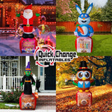 Inflatable 4-in-1 Holiday Yard Decoration – Easter, Halloween, Thanksgiving & Christmas with LED Lights, Built-in Blower, Compact Storage | Indoor & Outdoor Use, UL Certified