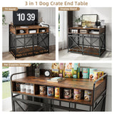 Dog Crate Furniture, 43 Inch Large Dog Kennel End Table with 3 Drawers, Heavy Duty Dog Crate for Large Dogs, Wooden Decorative XL Dog Cage Indoor 43.3" L x 27.6" W x 35.7" H (Rustic Brown)