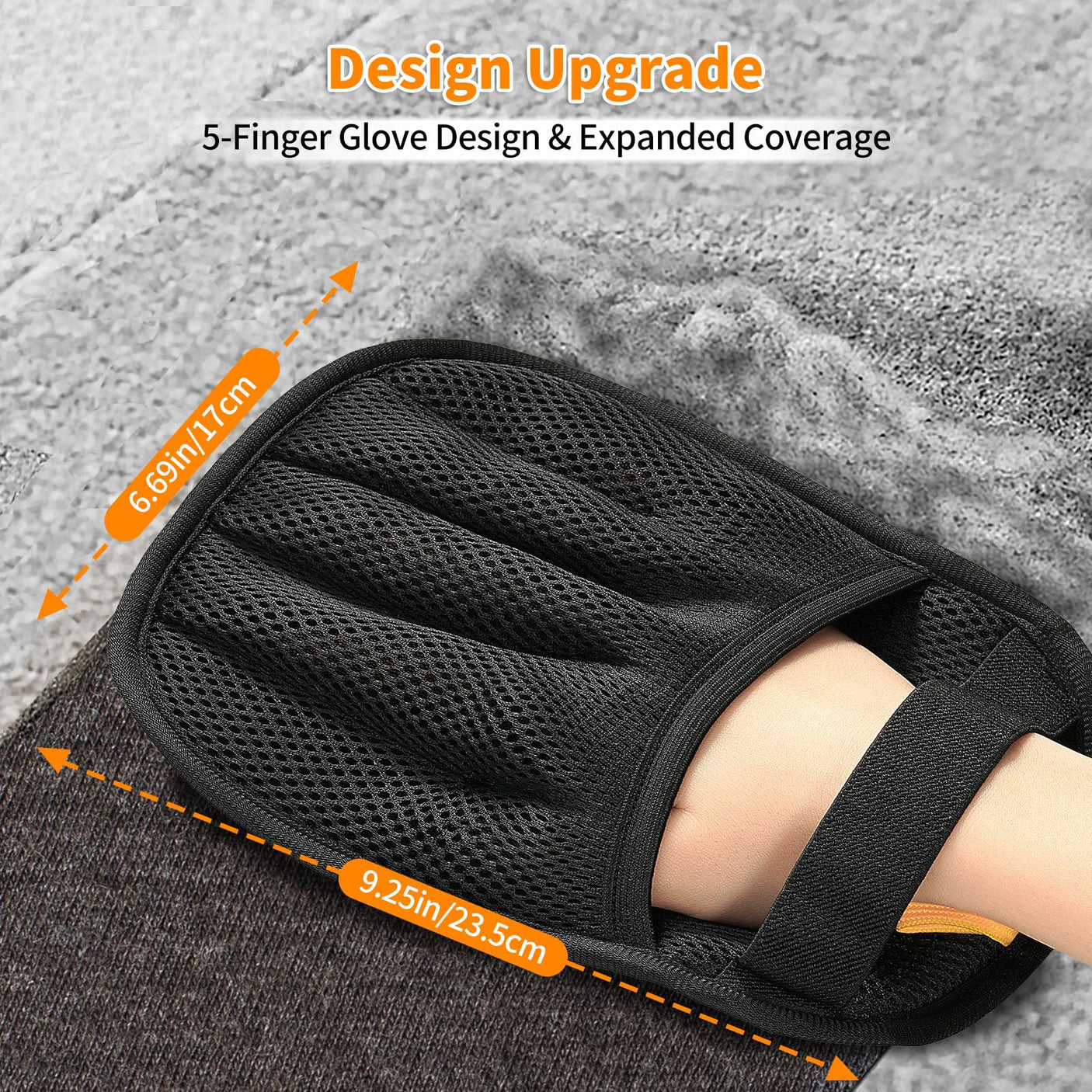 Pet Hair Removal Glove for Cats & Dogs, 2025 Newly Upgraded Five-Finger Electrostatic Pet Hair Gloves, Reusable Pet Hair Remover Tool for Clothing, Couch, Carpet, Car Seat