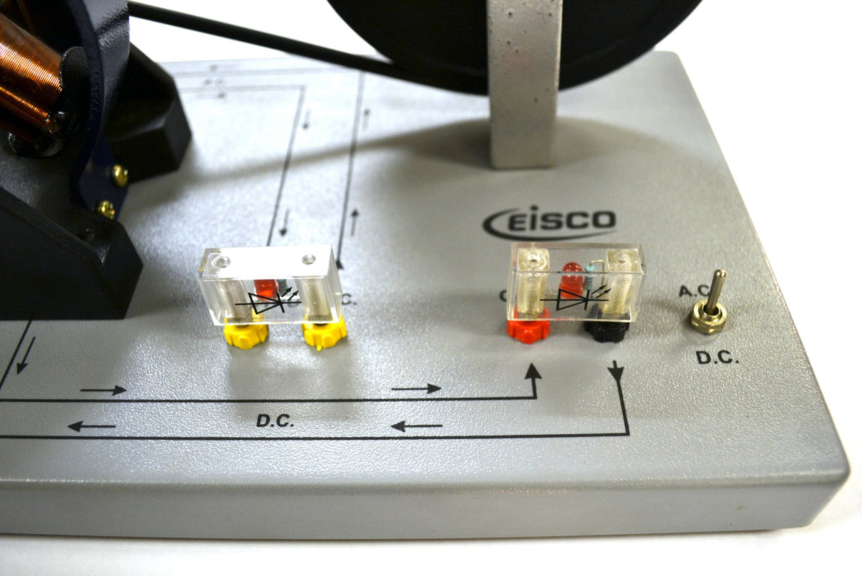 Eisco Labs Hand-Powered Demonstration Motor, AC/DC Generator Model, with Experiment Guide
