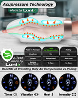 Lunix LX3 Cordless Electric Hand Massager with Compression, 6 Levels Pressure Point Therapy Massager for Arthritis, Pain Relief, Carpal Tunnel and Finger Numbness, Shiatsu Massage Machine with Heat