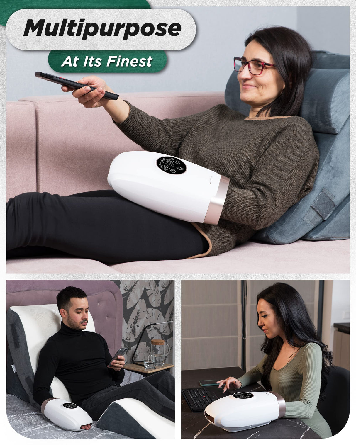 Lunix LX3 Cordless Electric Hand Massager with Compression, 6 Levels Pressure Point Therapy Massager for Arthritis, Pain Relief, Carpal Tunnel and Finger Numbness, Shiatsu Massage Machine with Heat