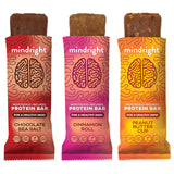 Mindright Superfood Vegan Protein Bar | Gluten Free, Non-Gmo, Low Sugar | Brain Food Snack to Enhance Mood, Energy, and Focus | Pack of 12 (Peanut Butter Cup)