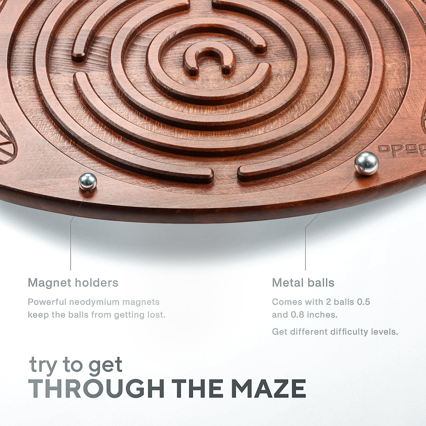 Bodo Maze Balance Board - Wood Wobble Board for Kids, Toddlers, Teens & Adults for Exercise Training, Physical Therapy, Bodyweight Fitness, Skiing, Surfing, Snowboarding, Skateboarding with Labyrinth