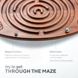 Bodo Maze Balance Board - Wood Wobble Board for Kids, Toddlers, Teens & Adults for Exercise Training, Physical Therapy, Bodyweight Fitness, Skiing, Surfing, Snowboarding, Skateboarding with Labyrinth