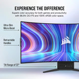 Corsair 45-Inch 240Hz OLED Gaming Monitor - 3440x1440, 0.03ms Response, G-SYNC/FreeSync Compatible
