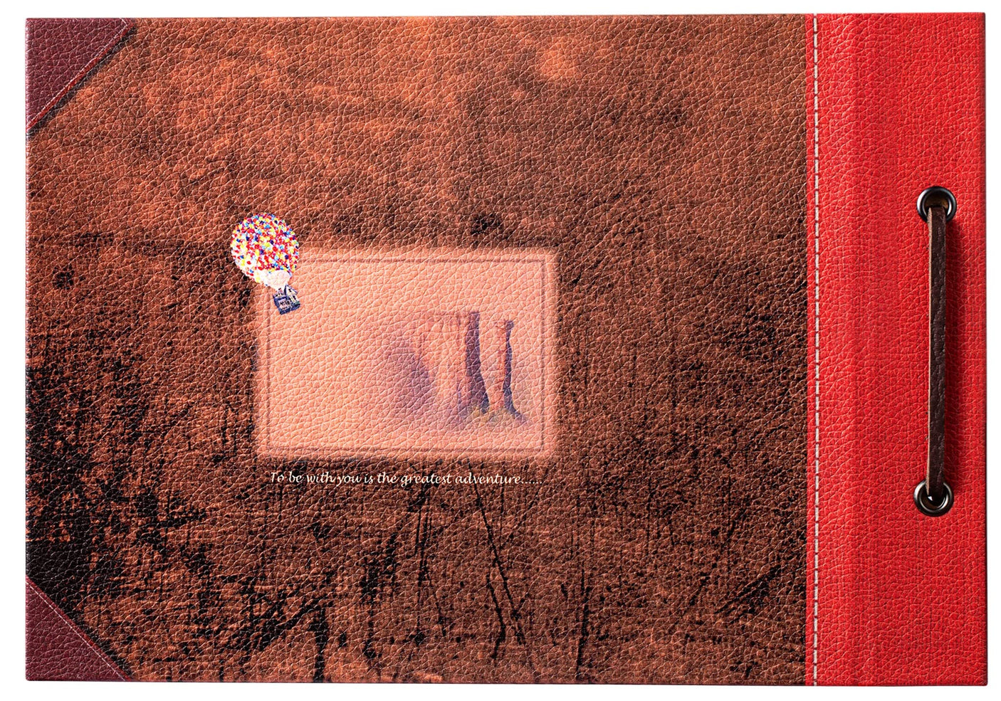 Scrapbook Photo Album,Our Adventure Book, Embossed Words Hard Cover Movie Up Travel Scrapbook for Anniversary, Wedding, Travelling, Baby Shower, etc (Adventure Book)