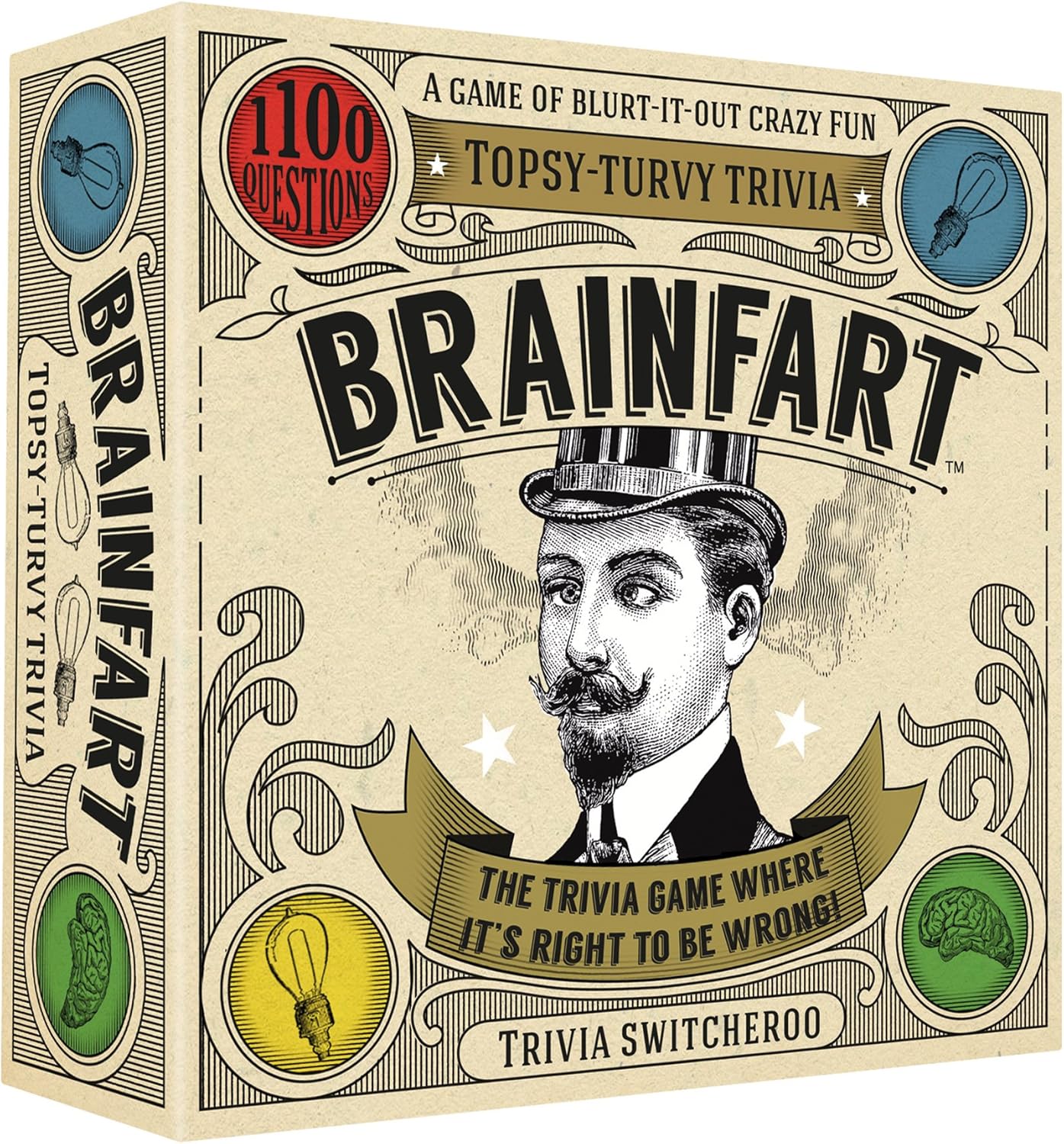 Hygge Games Brainfart Topsy Turvy Trivia Game, Sand