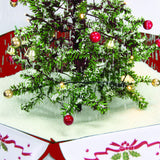 Fraser Hill Farm 29-in. Snowing Musical Christmas Tree with Warm White LED Lights, 25 Christmas Carols, Decorations, Star Topper, and Red Umbrella Base, Festive Xmas Decor for Foyer and Family Room