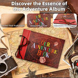 Scrapbook Photo Album,Our Adventure Book, Embossed Words Hard Cover Movie Up Travel Scrapbook for Anniversary, Wedding, Travelling, Baby Shower, etc (Adventure Book)