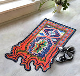 Melting Rug 2x3 Oriental Design Melting Area Rug Machine Washable Traditional Carpet Nonslip Mat Scandinavian Melting Rug for Living Room Bedroom Kitchen Abstract Rug Fabric Surface