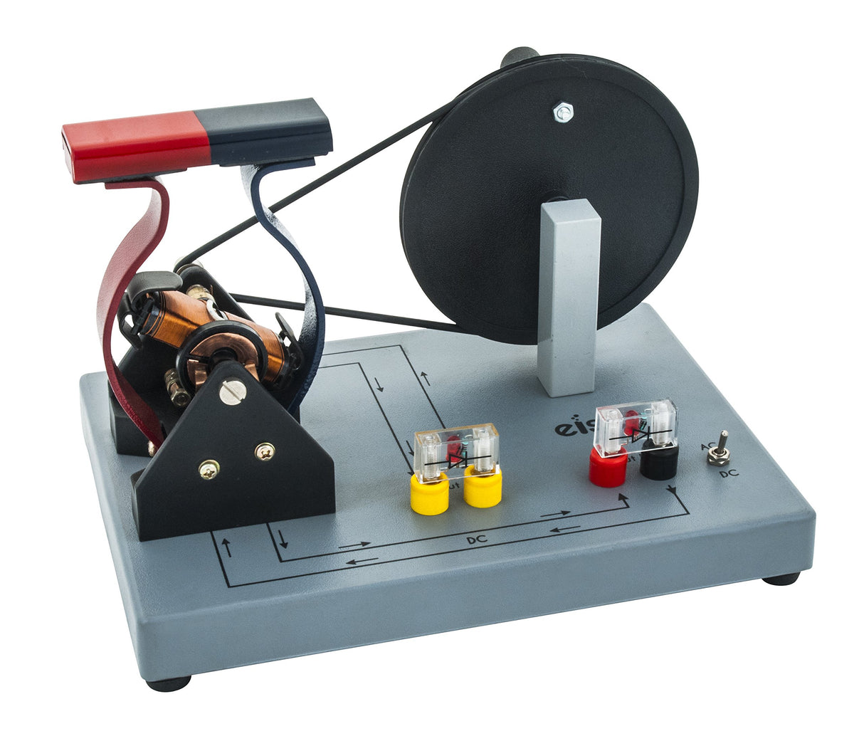 Eisco Labs Hand-Powered Demonstration Motor, AC/DC Generator Model, with Experiment Guide