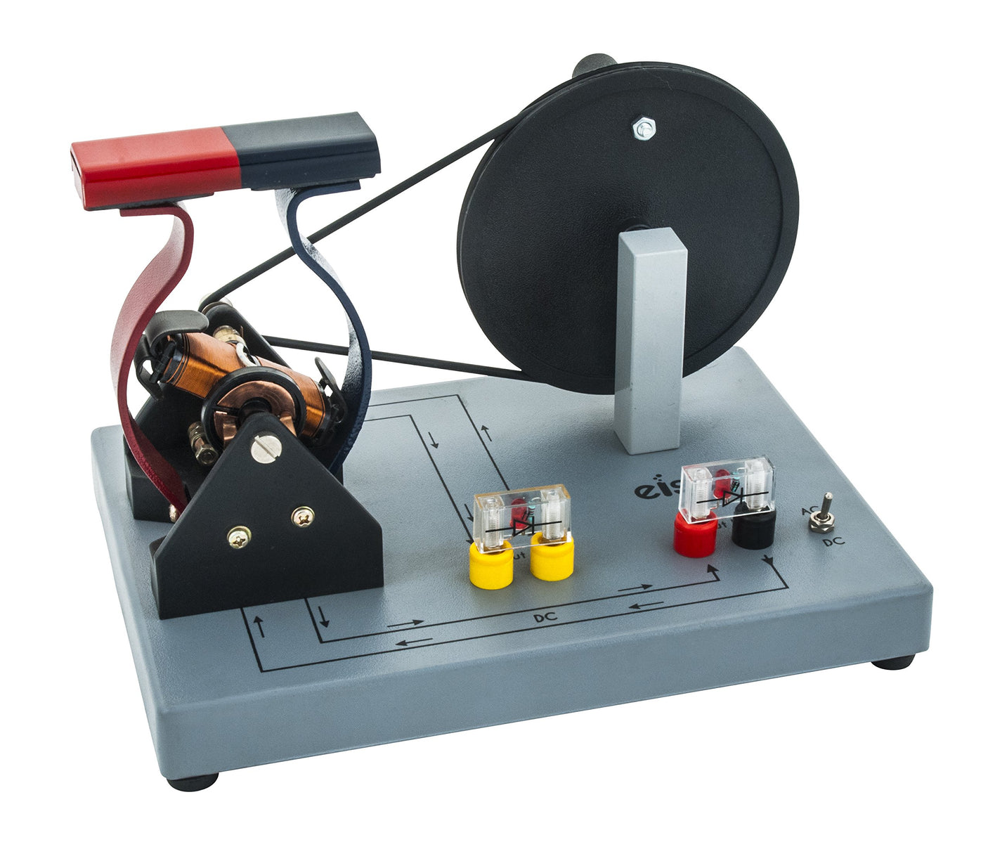 Eisco Labs Hand-Powered Demonstration Motor, AC/DC Generator Model, with Experiment Guide