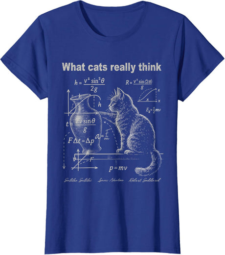Funny Cat Physics Humor Design What Cats Really Think T-Shirt