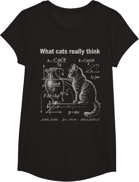 Funny Cat Physics Humor Design What Cats Really Think T-Shirt