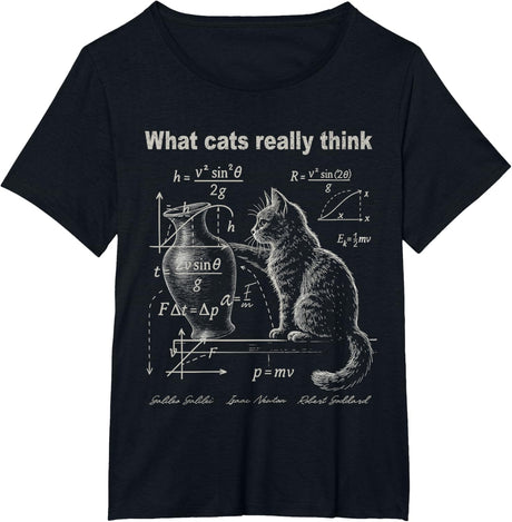 Funny Cat Physics Humor Design What Cats Really Think T-Shirt