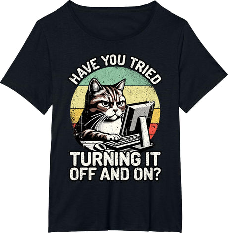 Tech Support Humor I Cat Tech Engineer I Computer IT Guy T-Shirt