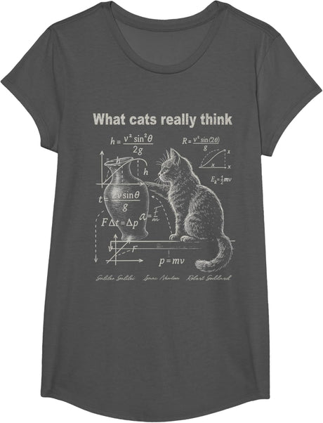 Funny Cat Physics Humor Design What Cats Really Think T-Shirt