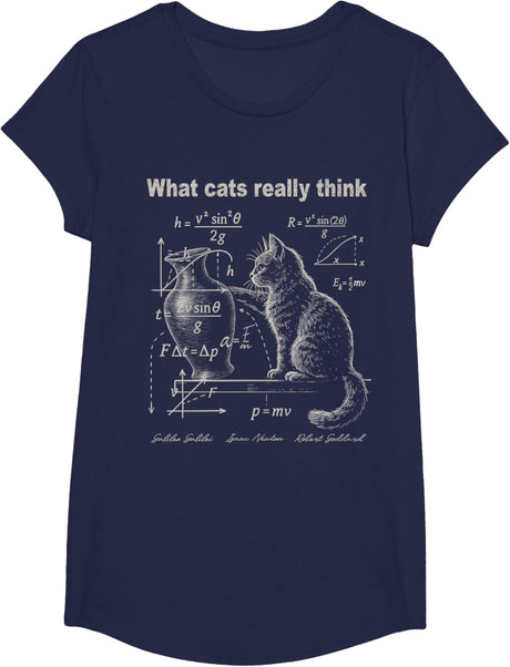 Funny Cat Physics Humor Design What Cats Really Think T-Shirt