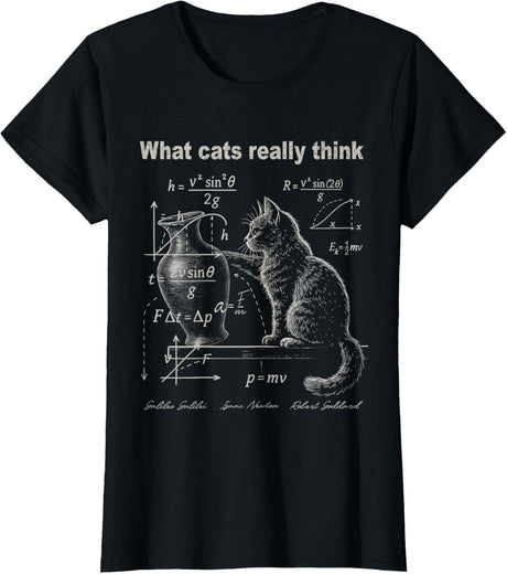 Funny Cat Physics Humor Design What Cats Really Think T-Shirt