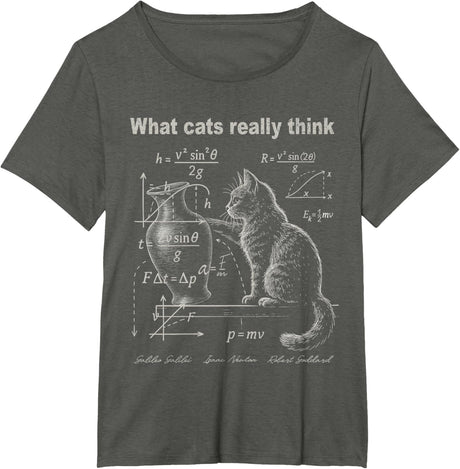 Funny Cat Physics Humor Design What Cats Really Think T-Shirt