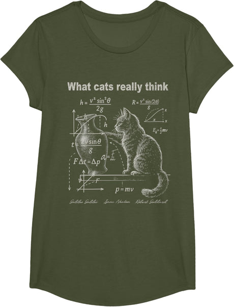 Funny Cat Physics Humor Design What Cats Really Think T-Shirt
