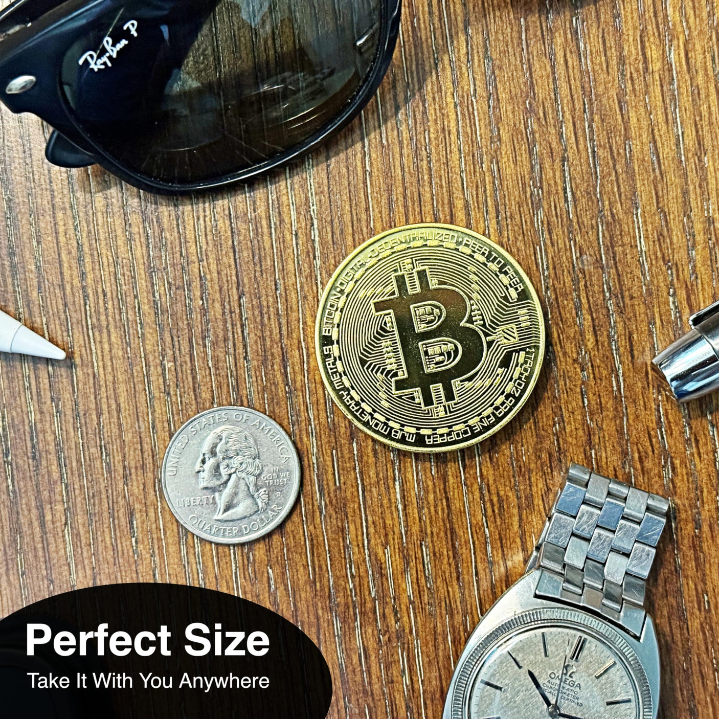 Collector's Edition Bitcoin Coin - Commemorative Cryptocurrency Collectible in Protective Acrylic Display Case - Perfect for Crypto Enthusiasts, Coin Collectors, and Gifts