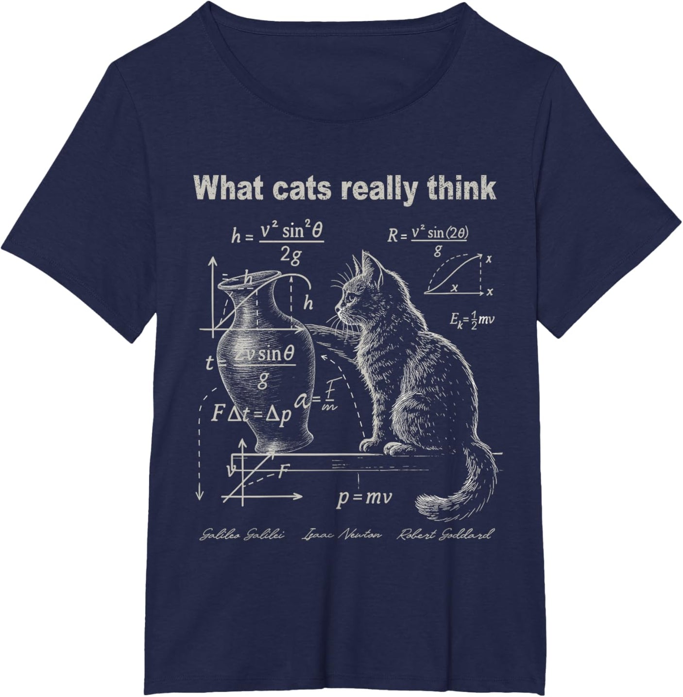 Funny Cat Physics Humor Design What Cats Really Think T-Shirt